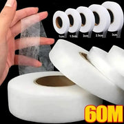 60M Double Sided Interlining Adhesive Tape Non Woven Iron On Hem Tape For DIY Sewing And Pants Hem Repair