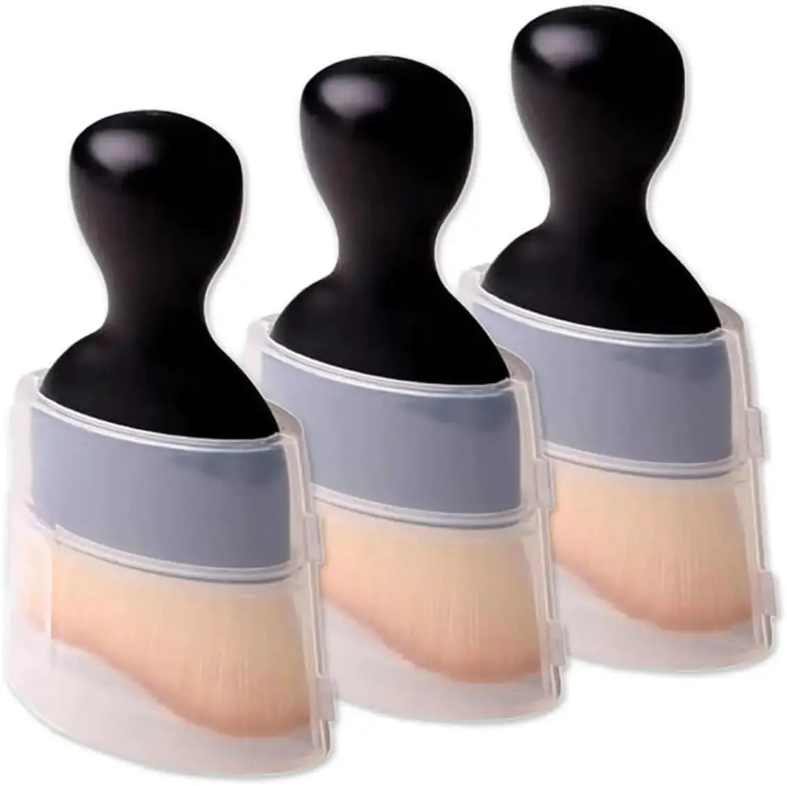 Car interior cleaning brush set of 3 with thick soft fur heads and protective covers