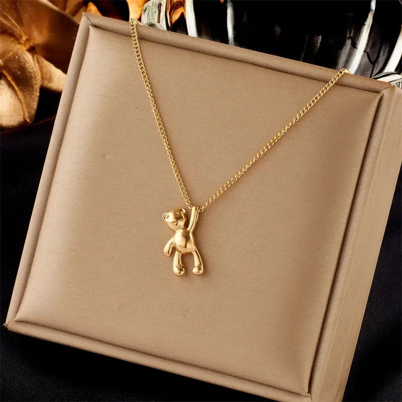 DIEYURO 316L Stainless Steel Butterfly Moon Lock Blue Eyes Pendant Necklace For Women Multilayer Choker Jewelry Gift - Simples Market