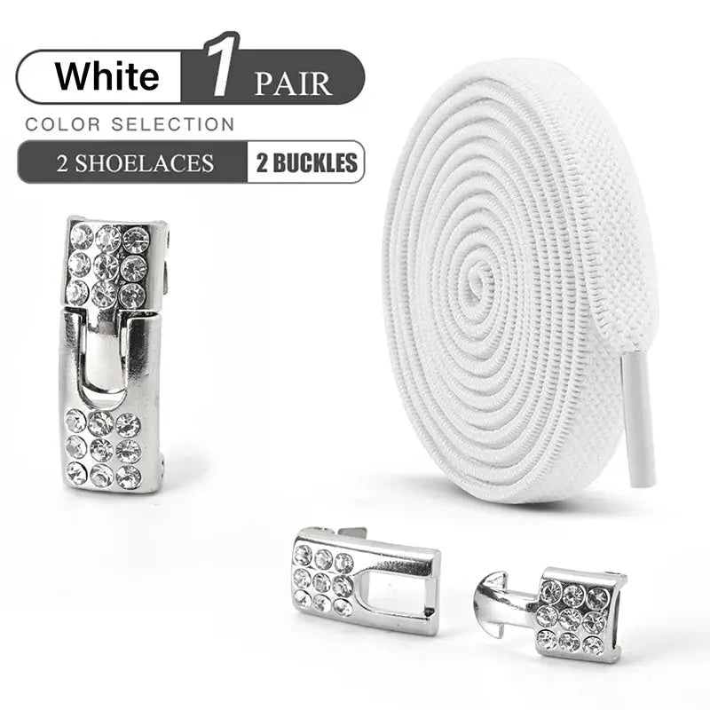 SparkLace No Tie Diamond Buckle Elastic Shoelaces For Kids And Adults Easy Slip On Convenience For Sports Casual Shoes