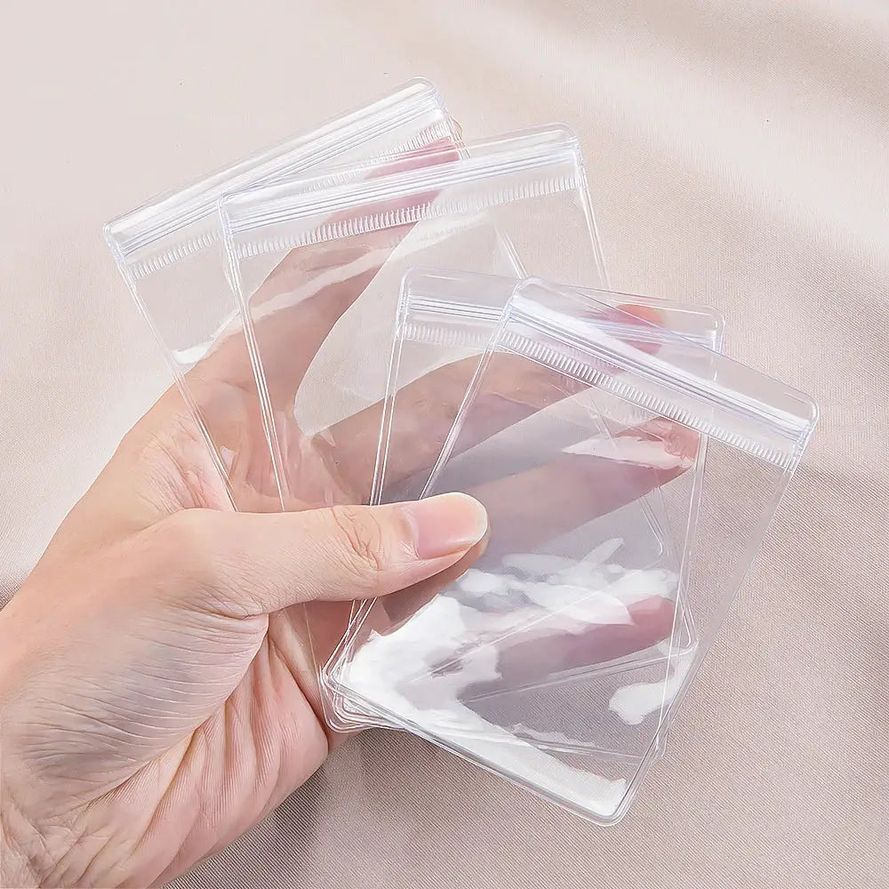 20 Pcs Transparent Jewelry Pouches Anti Oxidation Zip Lock Storage Bags For Earrings Necklaces Bracelets DIY Packaging