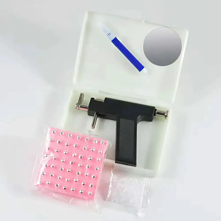 Professional Ear Piercing Gun Kit With 98 Stainless Steel Stud Earrings For Home And Salon Use