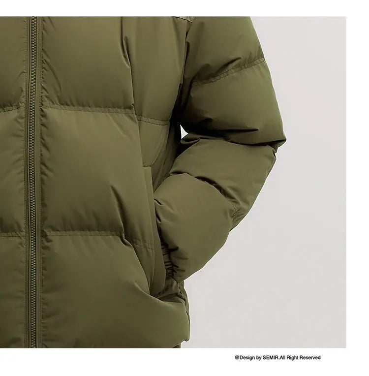 Semir down jacket, olive green puffer with zip front and side pockets