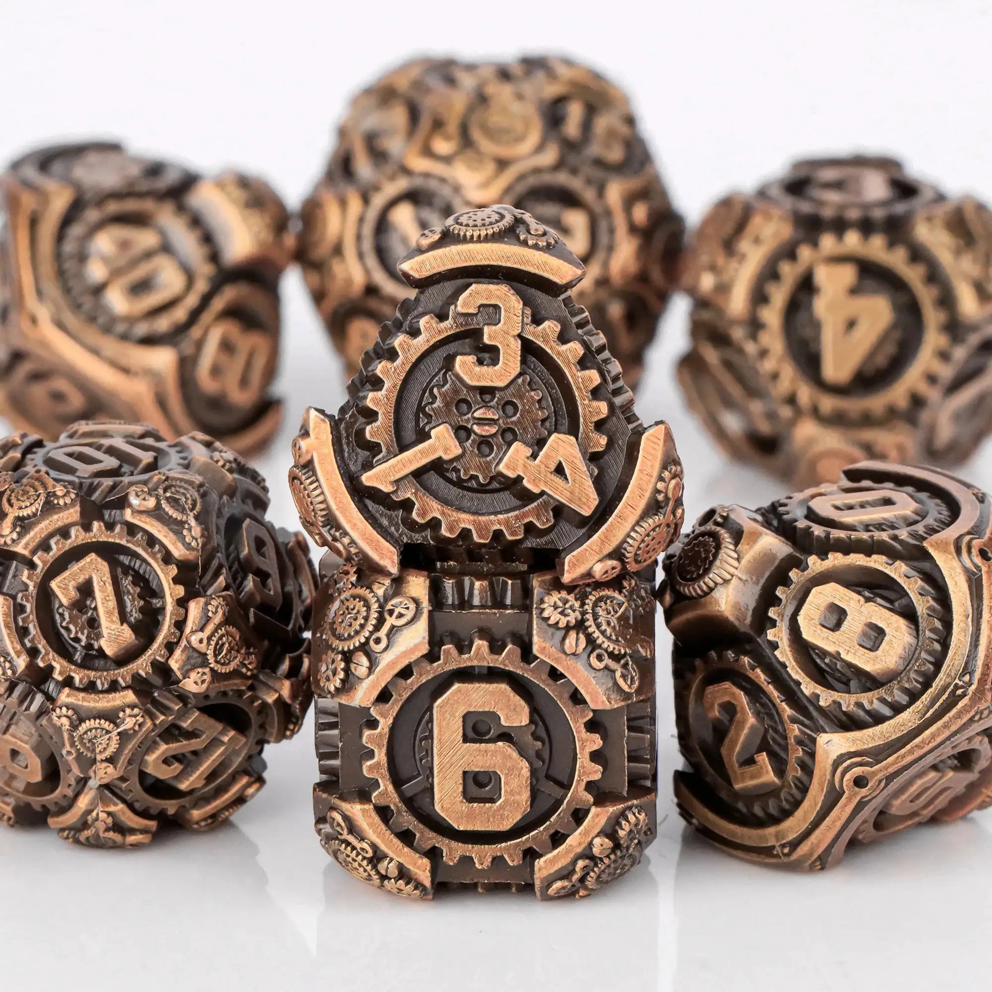 Skull And Dragon Metal Dice Set For Dungeons And Dragons Polyhedral Dice For Tabletop RPGs