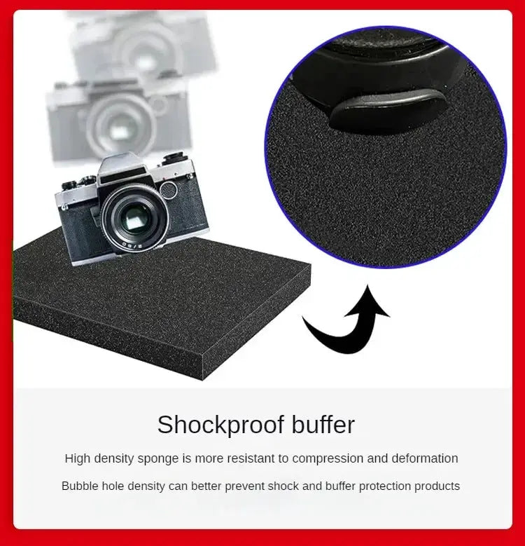 Simples Market shockproof foam pad, 50x30cm black high-density sponge sheet for toolbox or hard flight case