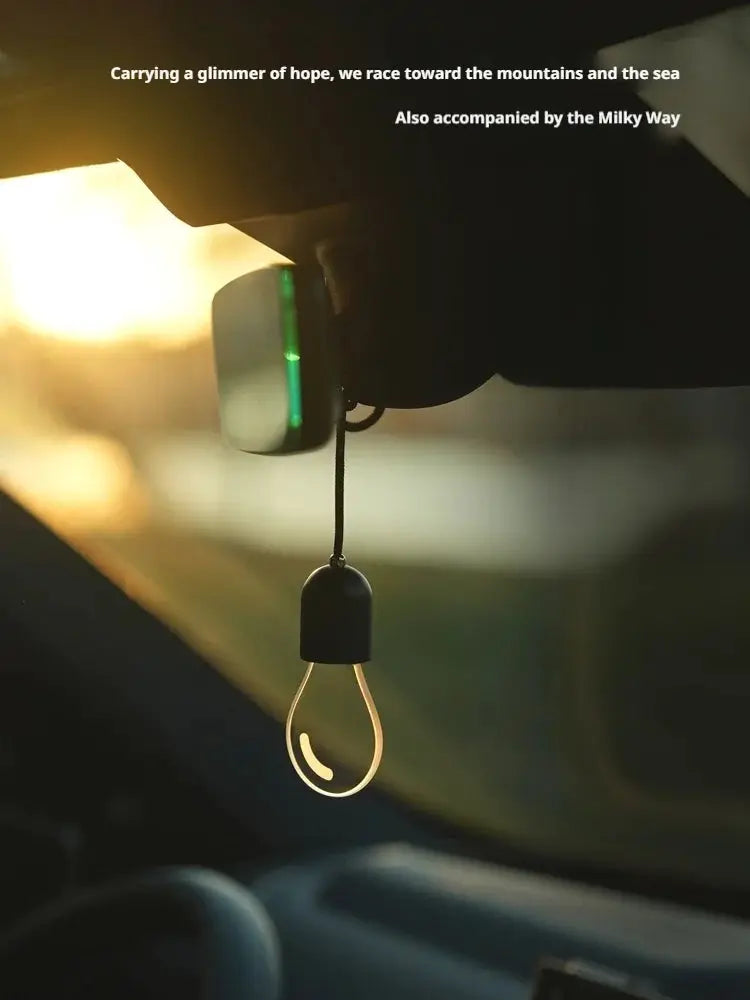 SEAMETAL car rearview mirror LED bulb ornament hanging decor, Simples Market, warm glow