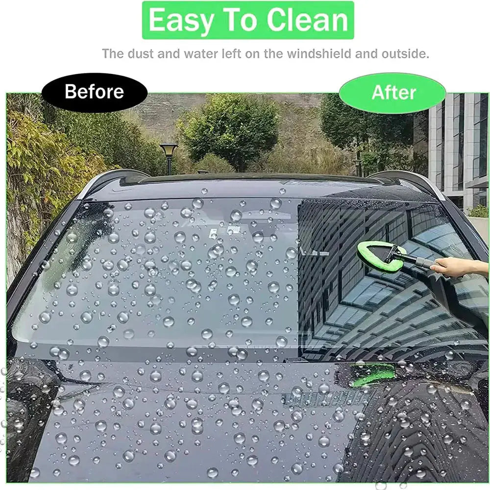 Simples Market telescopic car window cleaning brush set with green microfiber head for windshield cleaning