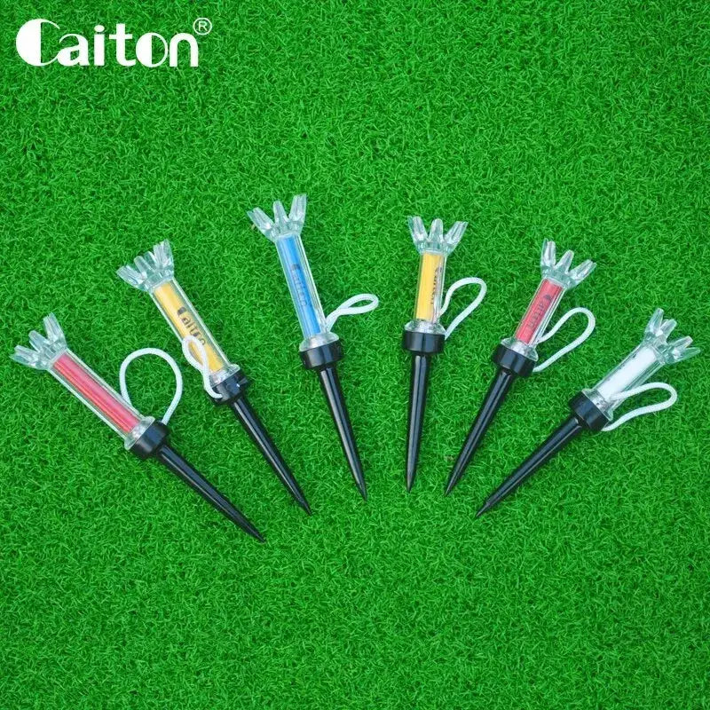 Caiton 5 Piece Magnetic Plastic Golf Tee Set 360 Degree Bounce Practice Aid for Swing Improvement