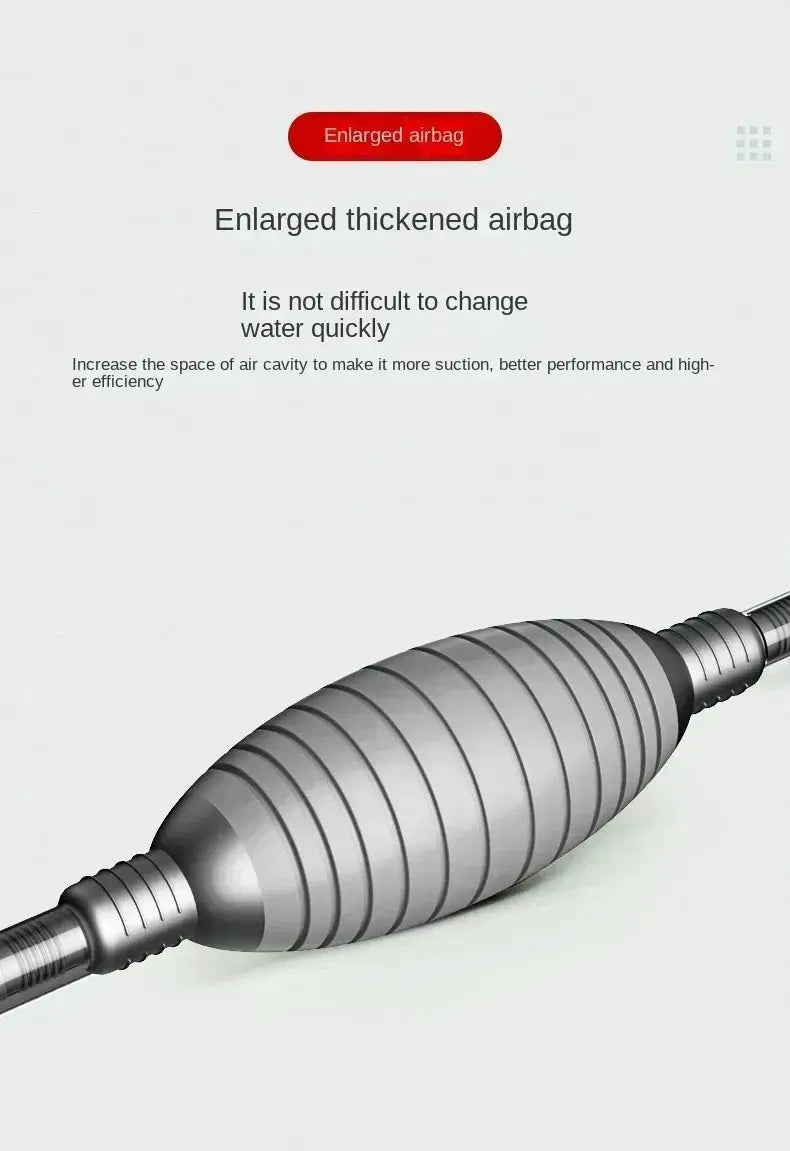 Fish tank siphon vacuum gravel cleaner with extension tube, Simples Market, gray airbag design
