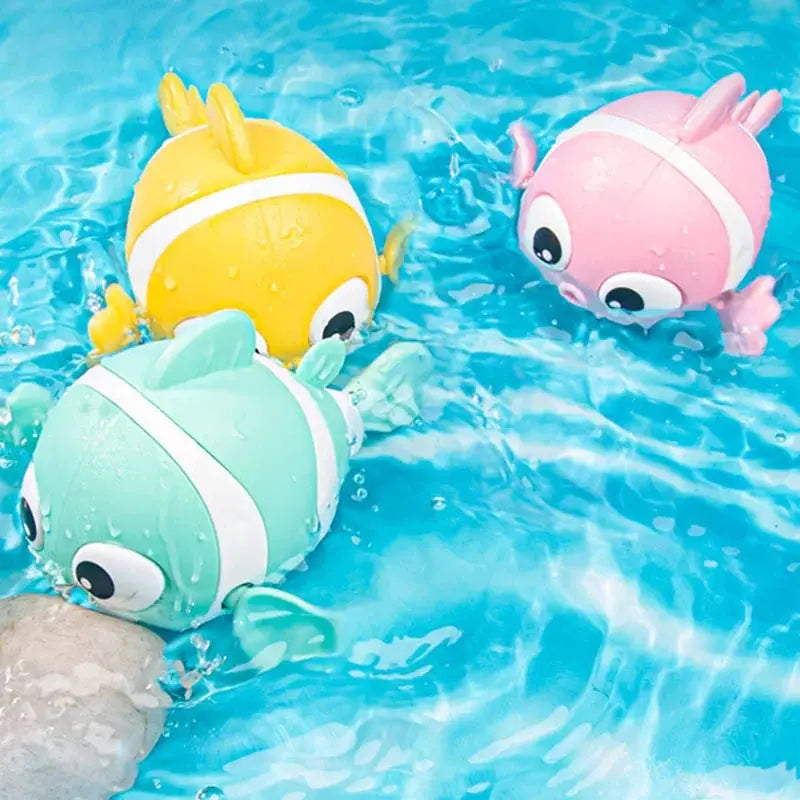 Baby Bath Toys Cute Floating Wind Up Fish Cartoon Animals Water Game Classic Clockwork Toys For Toddlers