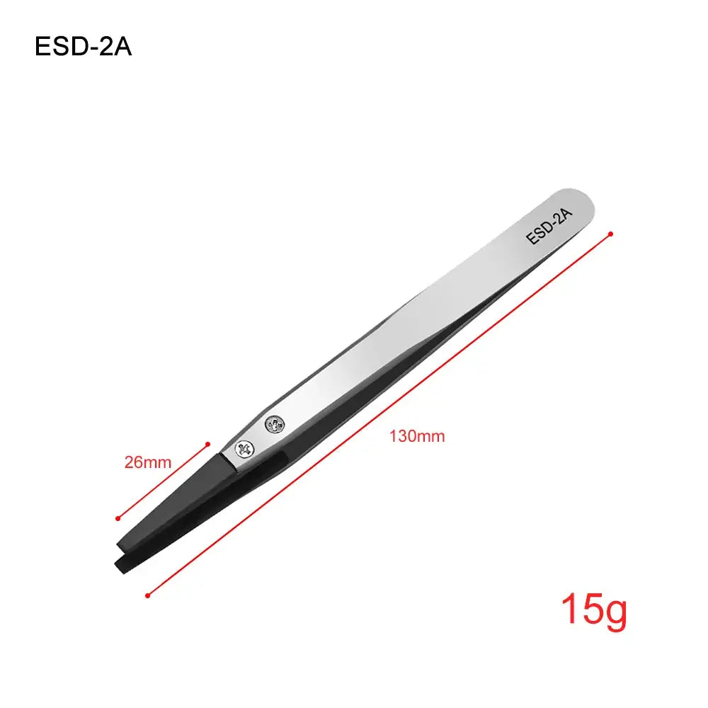 Lefavor Anti Static Electronics Tweezers Set Curved And Straight Tips Stainless Steel Precision Hand Tools Phone Repair