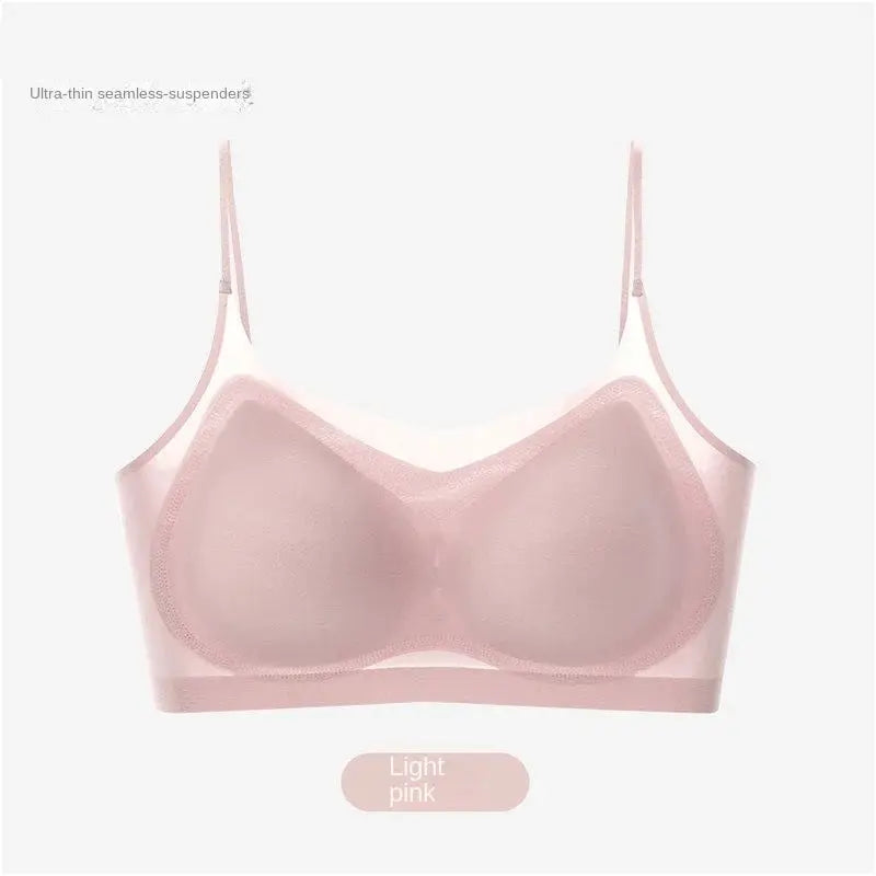SilkEase Ice Silk Ultra Thin Seamless Wireless Padded Bra For Women Plus Size Breathable Comfort