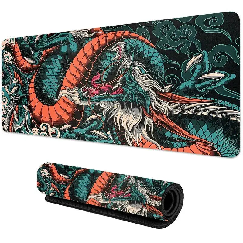 Japanese Dragon Large Gaming Mousepad Keyboard Desk Mat XXL Anime Dragon Pattern