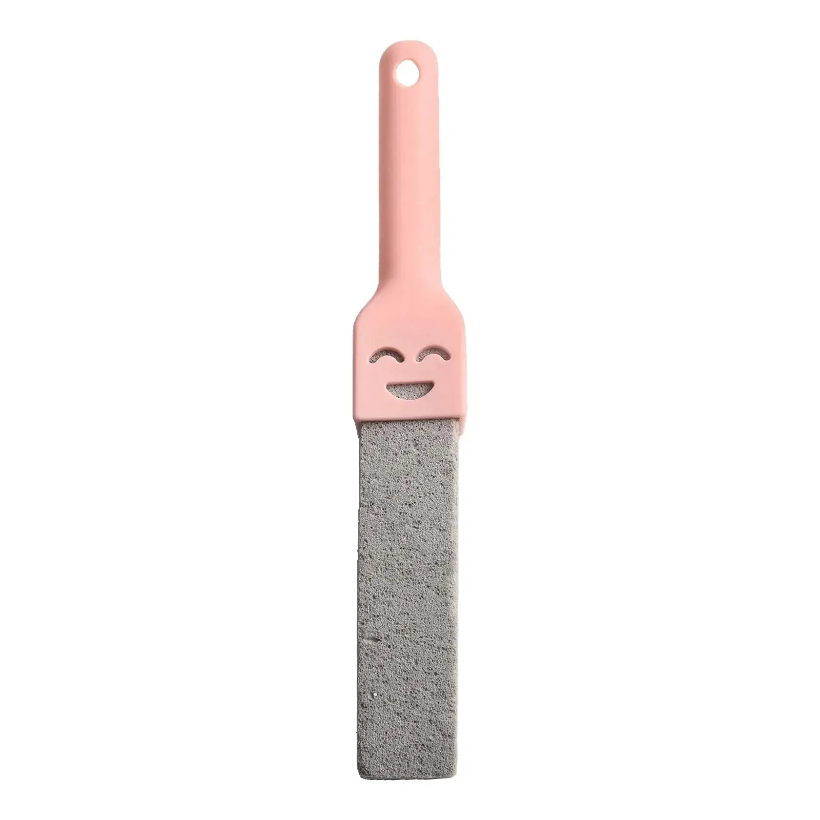 Pink plastic pumice stone toilet brush with hanging hole