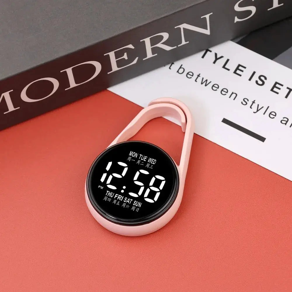 LumaTech LED Electronic Hanging Pocket Watch With Night Light And Clear Digital Time Display