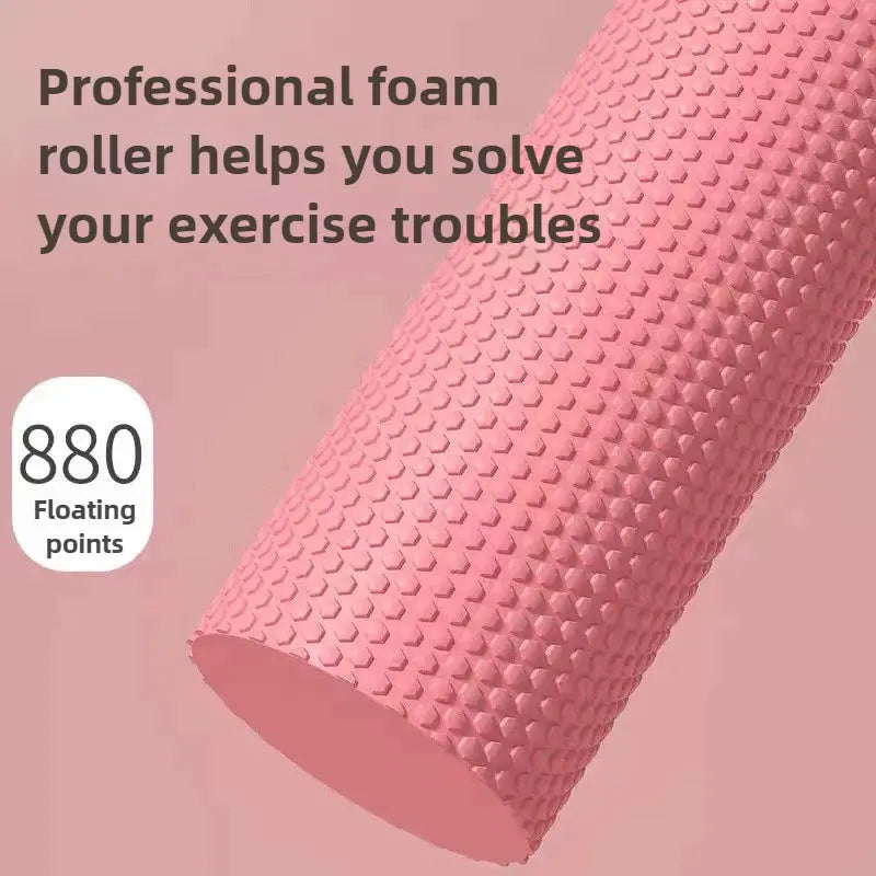 Eva Foam Yoga Roller Round Cylinder Hexagonal Shape Pilates And Home Workouts 9.6 Cm Diameter 30 Cm Length