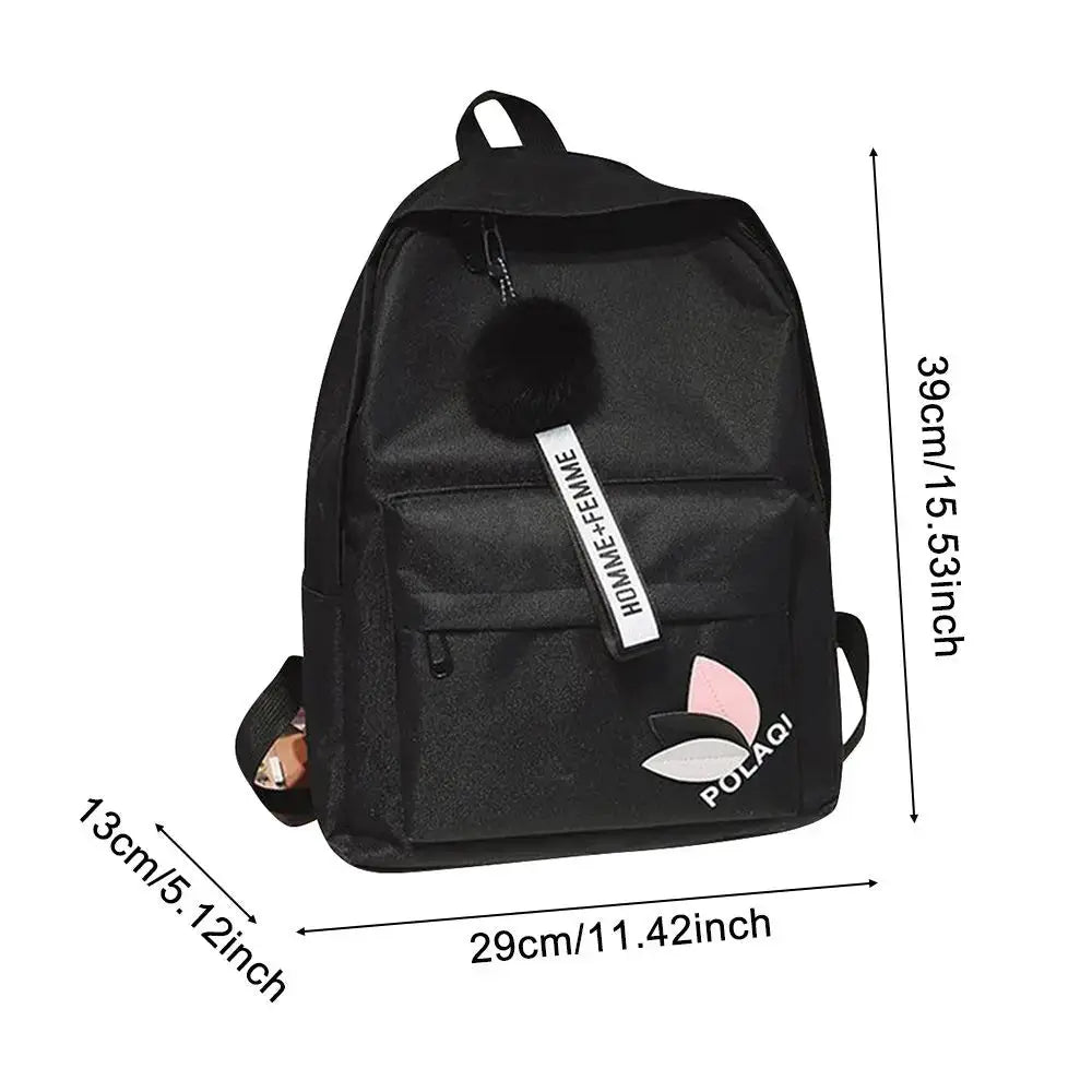 Printed Leaves Large Capacity Student Backpack - Simples Market