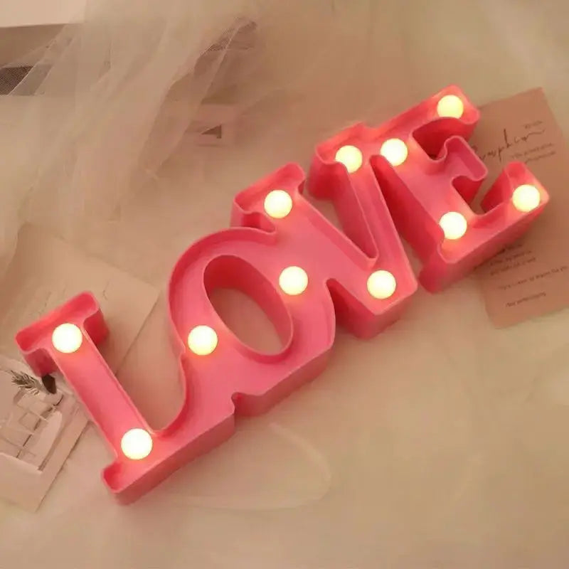 Love Heart LED Lamp for Weddings and Parties Romantic Night Light Pink Red Home Decor Gift