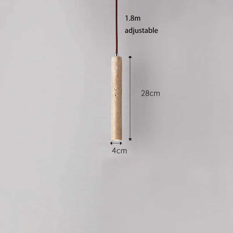 Led pendant lamp long tube wood ceiling lamp Japanese style, Simples Market, 28cm long, 4cm dia, adjustable 1.8m cord