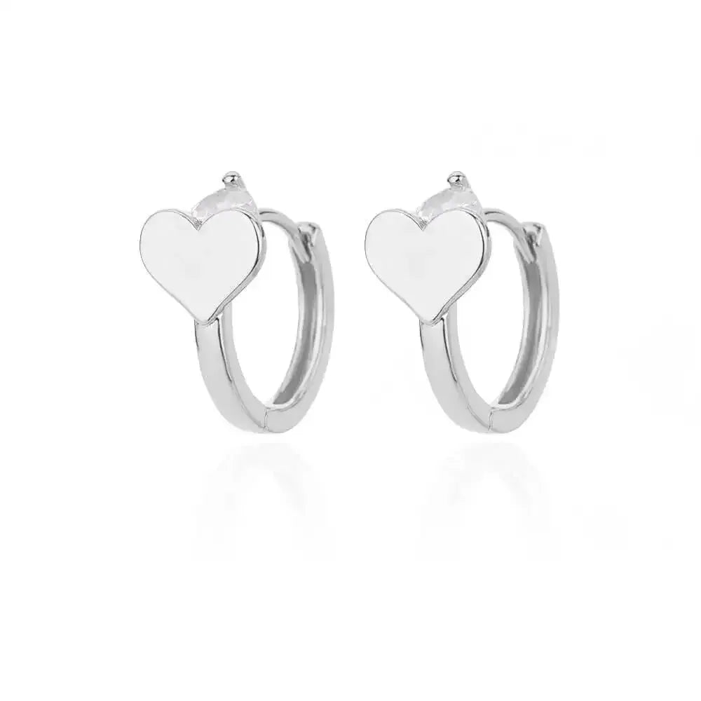 Hollow Zircon Heart Earrings For Women Stainless Steel Gold Color Jewelry Gift Free Shipping Luxury Wedding Accessory