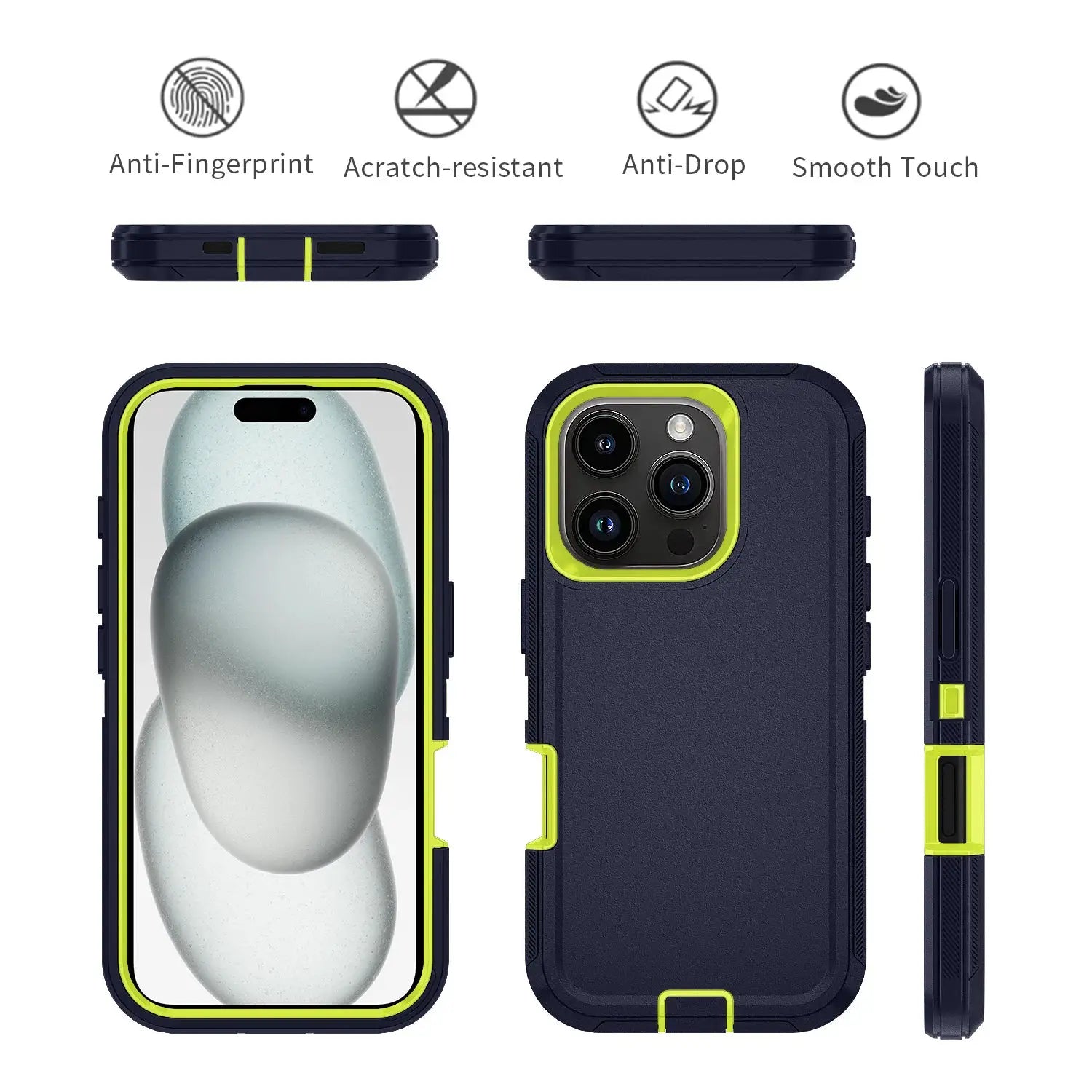 Armor Shockproof Defender Phone Case For iPhone 11 12 13 14 15 Pro Max Hard PC TPU Back Cover Drop Resistant
