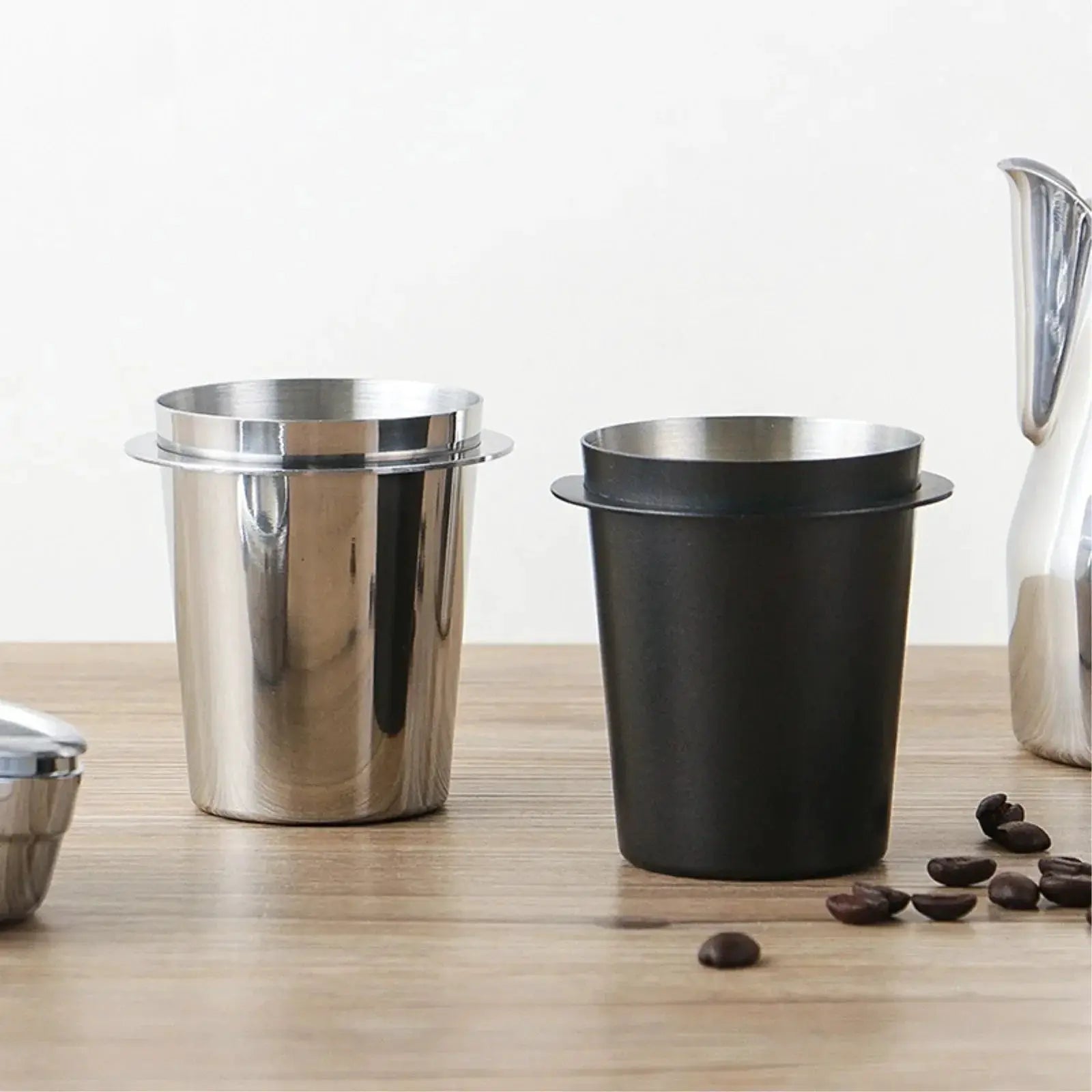 BaristaPro Stainless Steel Coffee Dosing Cup For Espresso Machines Ergonomic Precise Measuring For Consistent Brews