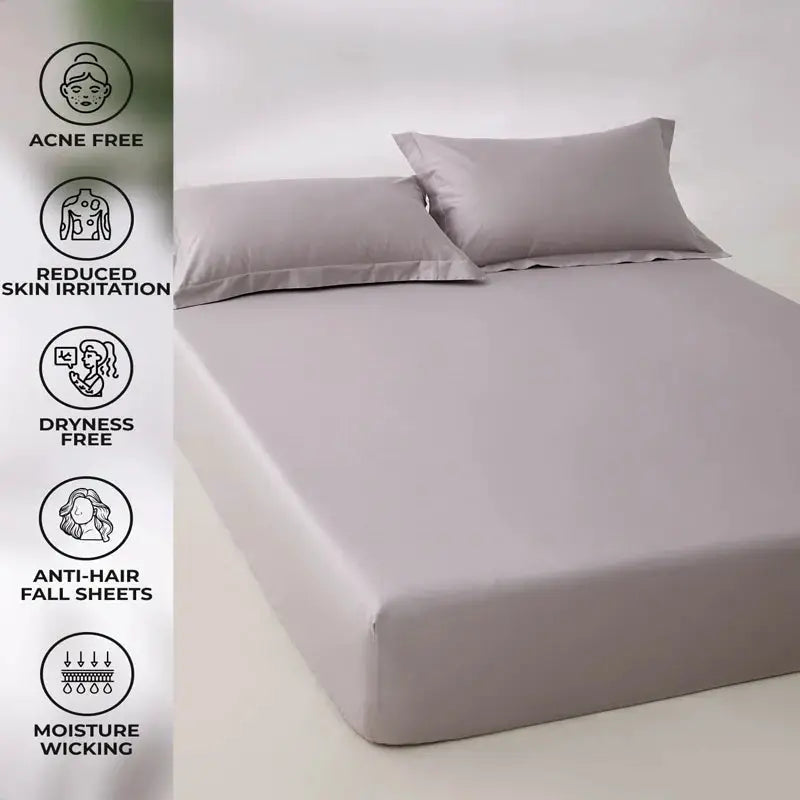 Simples Market 100% Egyptian cotton fitted sheet, lavender, elasticated non-slip corners (140/160/200 cm)