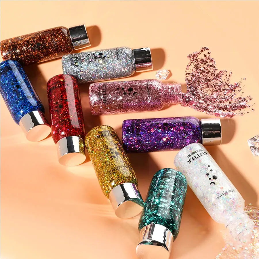 Long-Lasting Body Glitter Gel With Sequins For Face Eyes Hair Mermaid Scales Effect For Prom Party