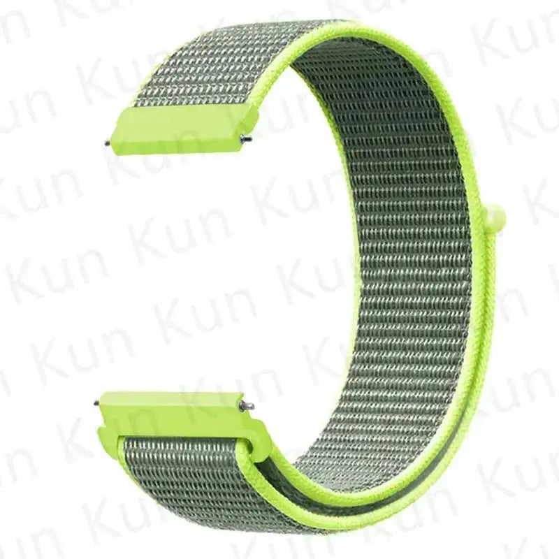 Nylon loop watch strap for Redmi Watch 5 Active/Lite, 20–22mm, lime green with gray weave, Simples Market