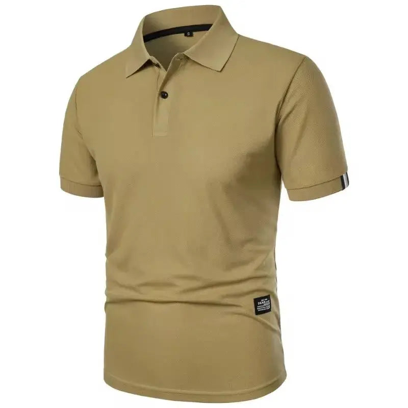 Summer Mens Solid Color Polo Shirt Short Sleeve Lapel Button T Shirt Lightweight Casual Streetwear For Jogging Top