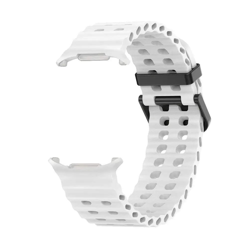 NEW Marine Silicone Strap For Samsung watch ultra 47mm Bracelet No Gaps Sport two-tone Band for Galaxy 8 ultra watchband 2030