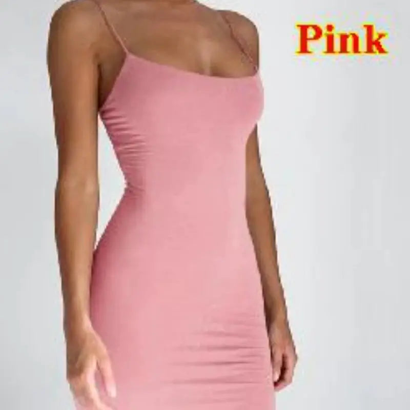 Liva Girl Summer Spaghetti Strap Mini Dress 2025 Sexy Bodycon Club Nightlife Dress