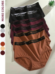 Finetoo 6-piece women's seamless cotton briefs set in assorted colors; low-waist breathable underwear
