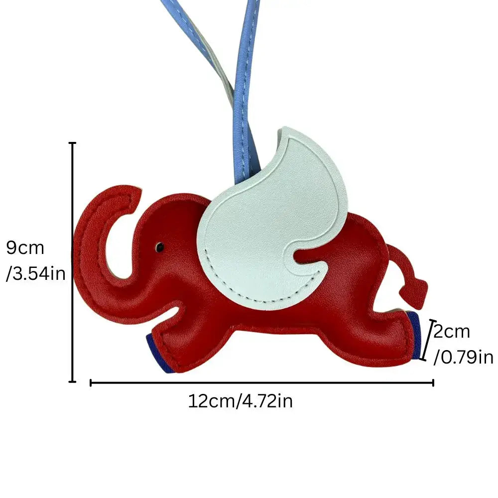 Elephant Bag Charm For Purse And Keys Multi Color PU Leather Accessory For Backpack