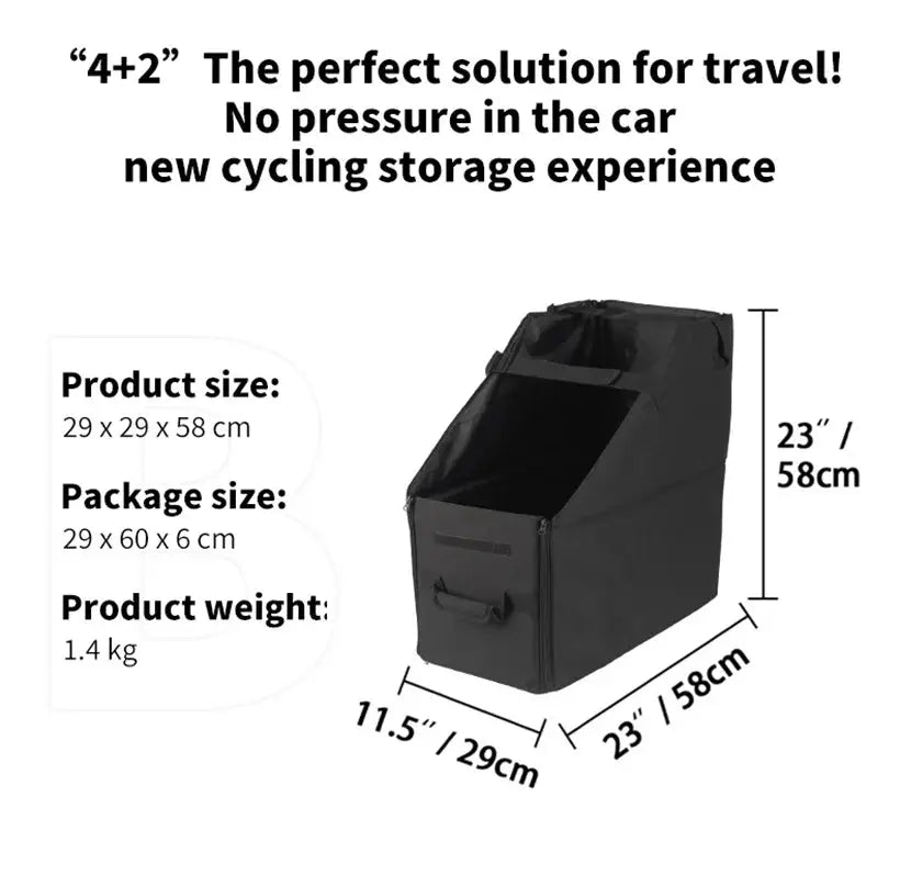 Portable Folding Bike Storage Box For Brompton Bike Dustproof And Waterproof Car Trunk Transport