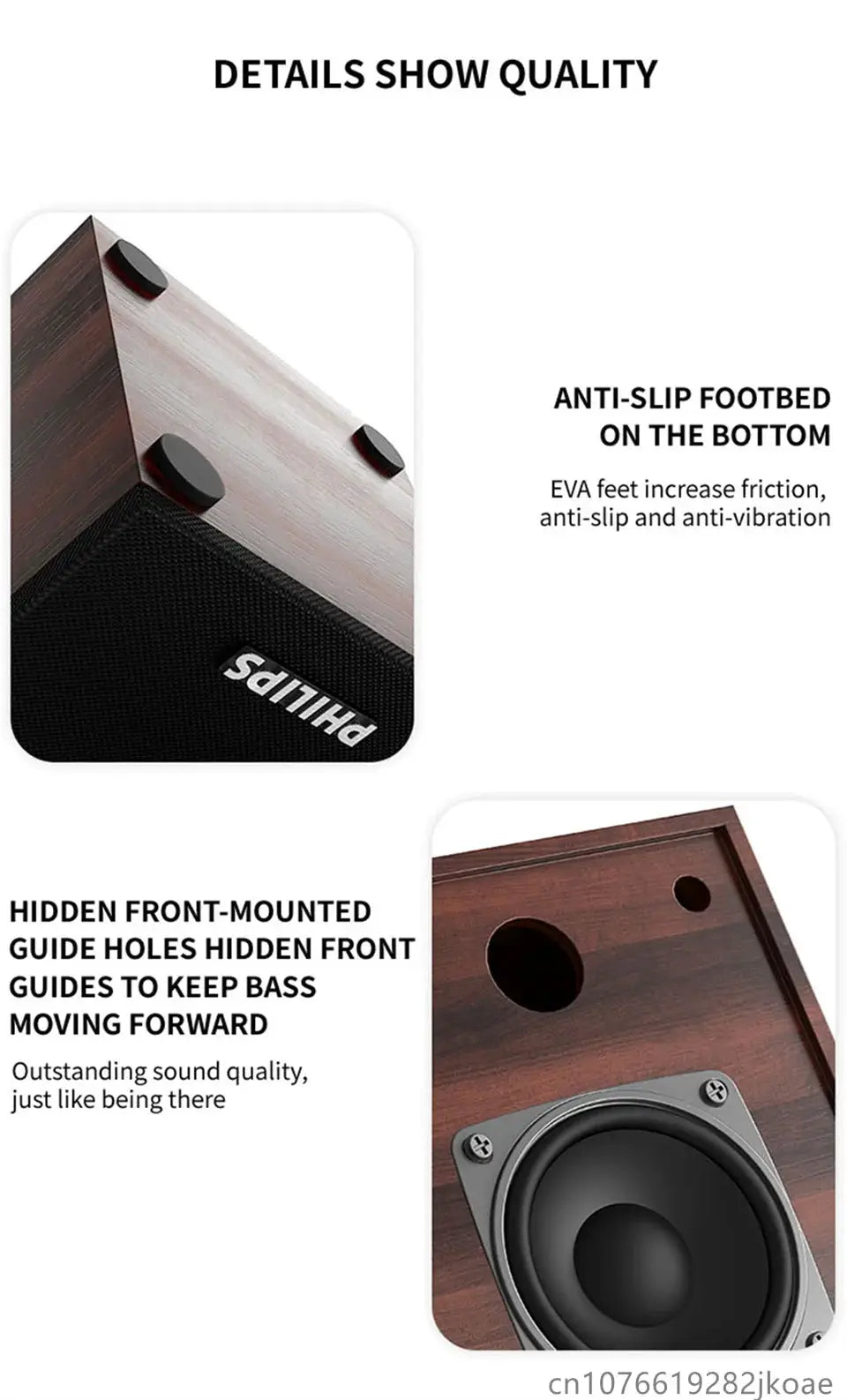 Philips SPA20 Bluetooth speaker with wood finish and anti-slip feet