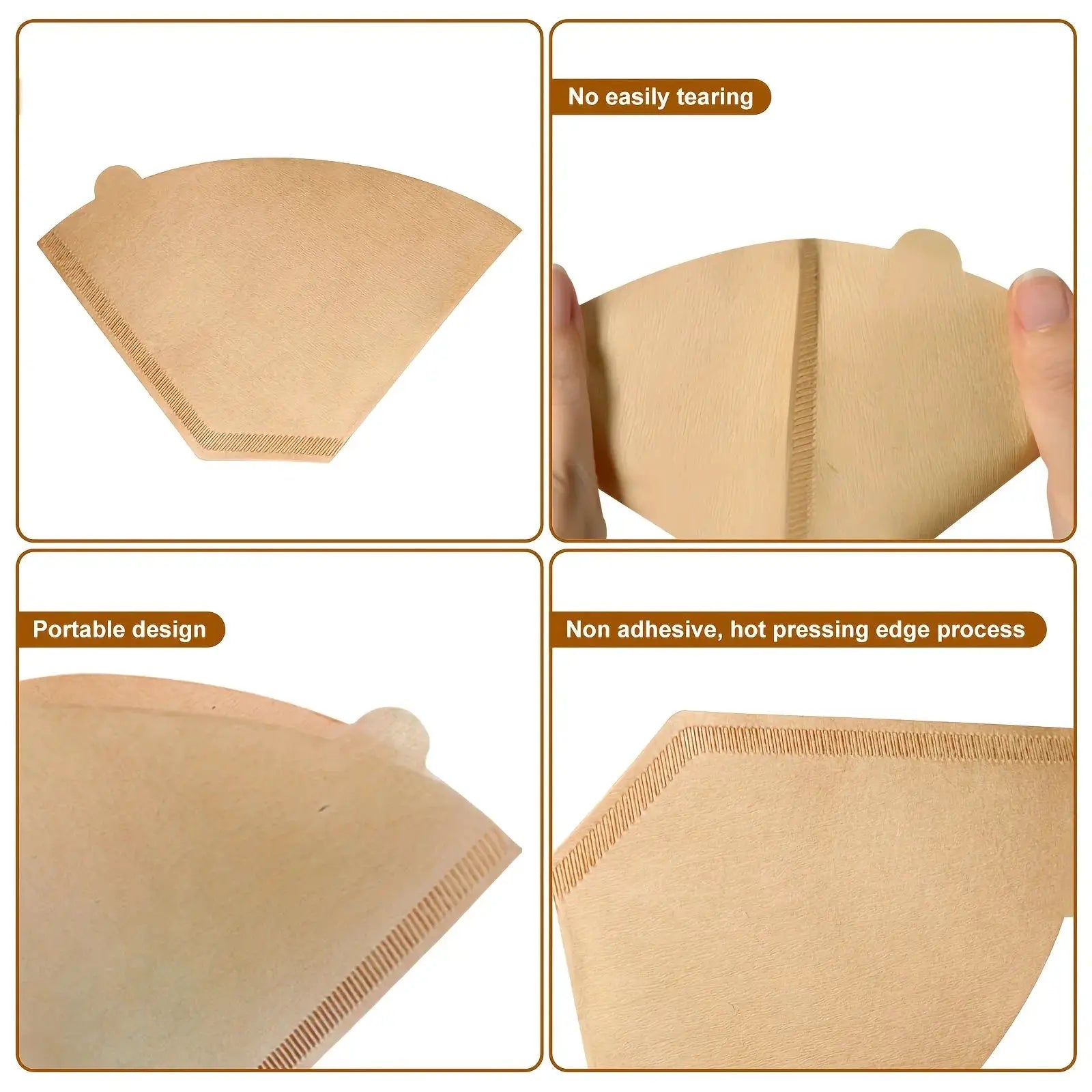 U-Shaped Disposable Coffee Filter Paper Bags Eco Friendly Hourglass Design For Optimal Coffee Extraction