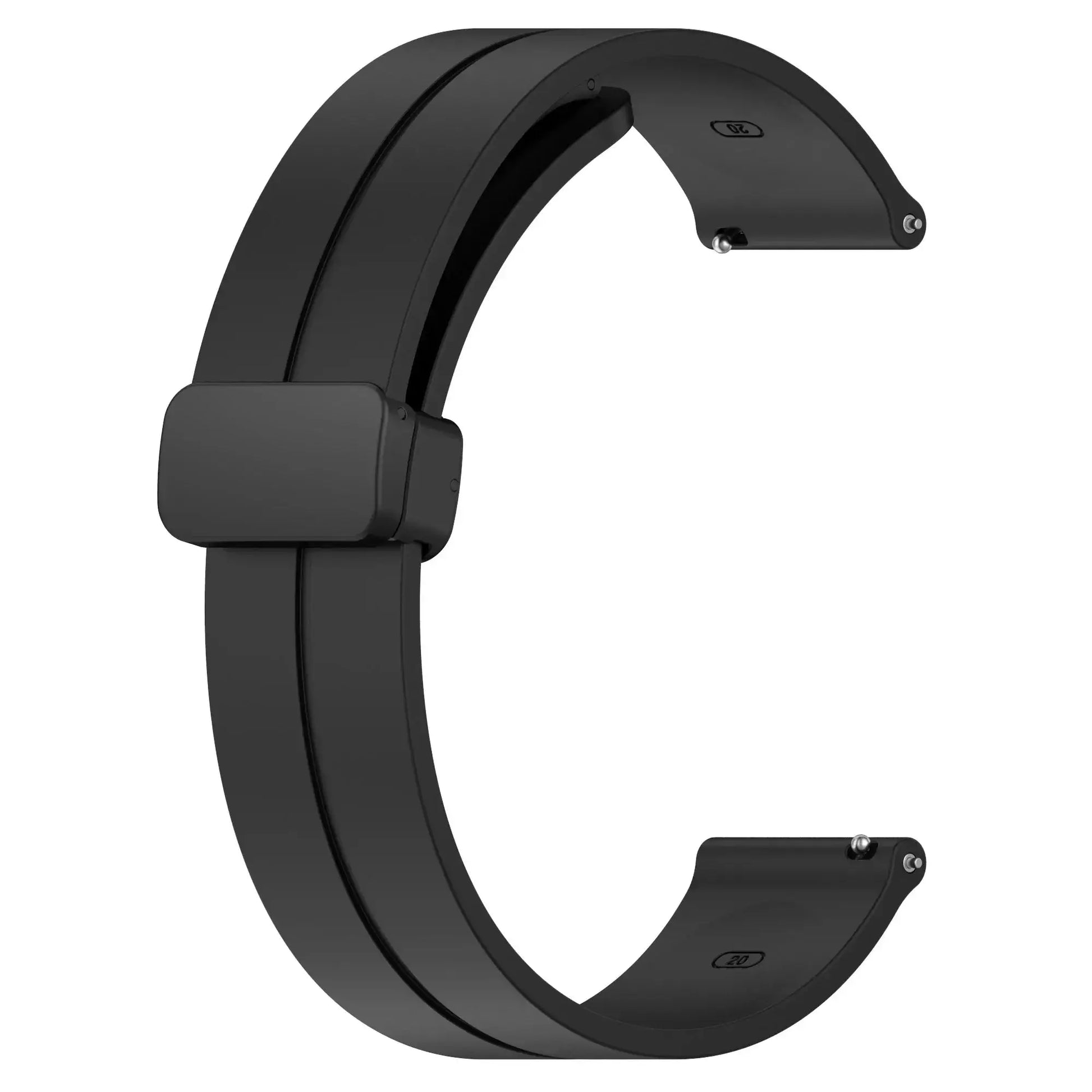 Simples Market sport silicone watch strap 20/22mm, black, magnetic buckle, for Galaxy Watch and Huawei GT 2/3