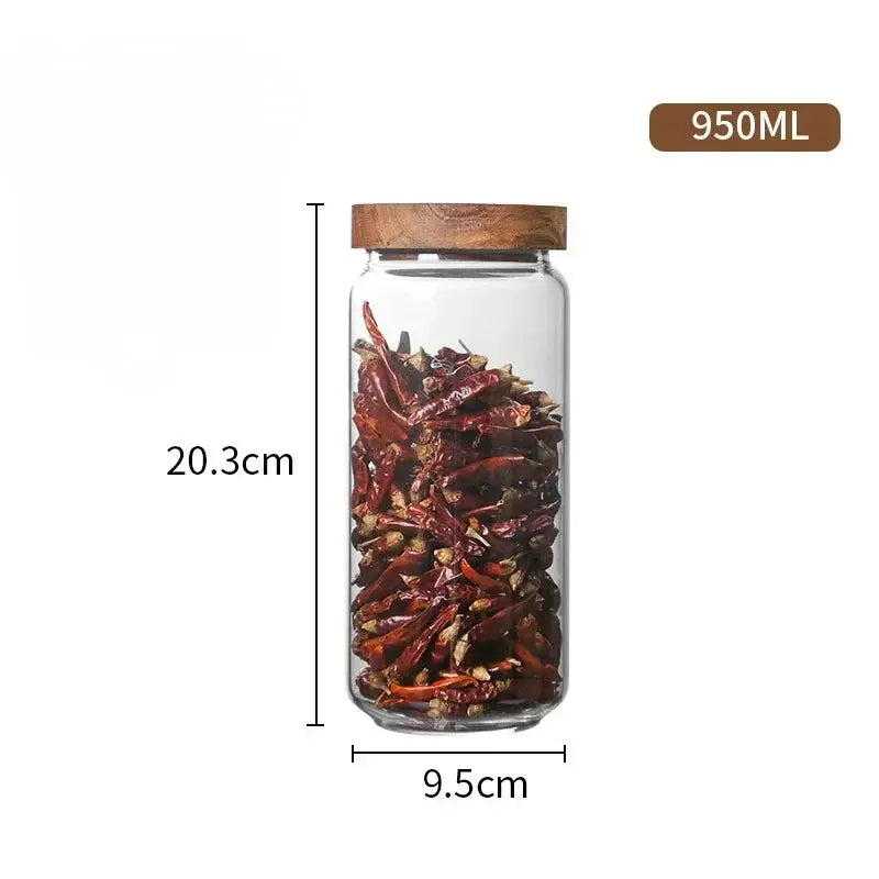 Glass Canister Set With Wooden Lids Airtight Jars For Kitchen Storage Cereal Dispenser And Pantry Organization