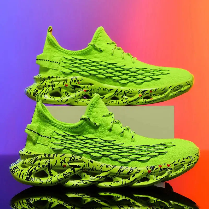 Mens Casual Sneakers Breathable Flyknit Upper Running Shoes Luxury Trainers For Everyday Wear