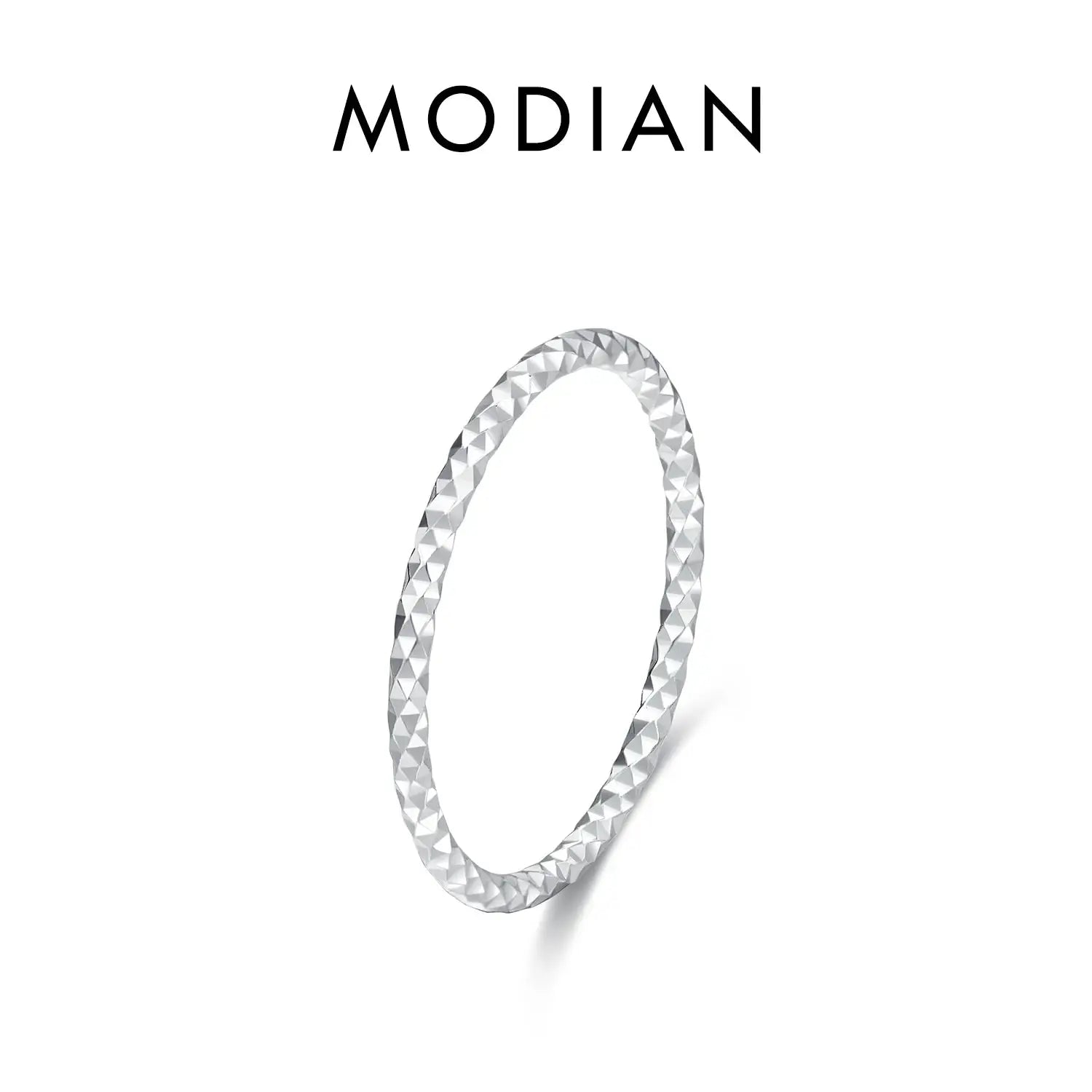 MODIAN 925 Sterling Silver Stackable Ring For Women Simple Fashion Wave Geometric Exquisite Jewelry