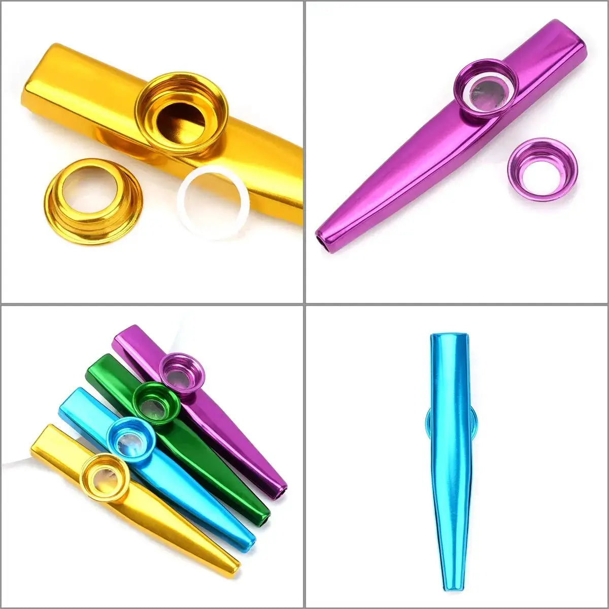 Silver Aluminum Alloy Kazoo With Membrane Diaphragm Easy To Play Musical Instrument Gift Idea