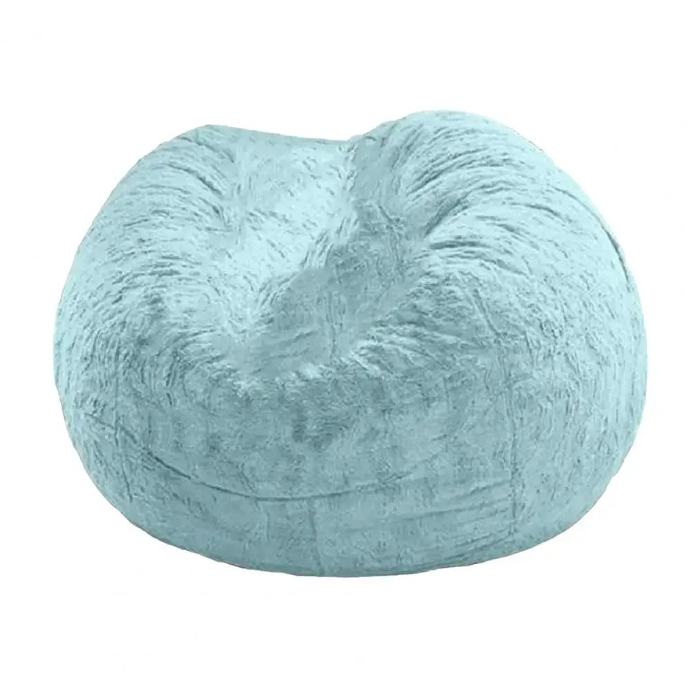 Bean bag chair by Simples Market, blue giant lounge floor seat.