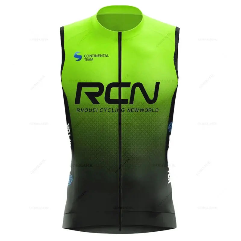Rvouei windproof cycling vest neon lime gradient with front zipper, Simples Market