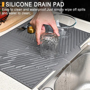 1 Pc Silicone Dish Drying Mat Non Slip Anti Scald Drain Mat For Kitchen Countertop Tableware Organizer