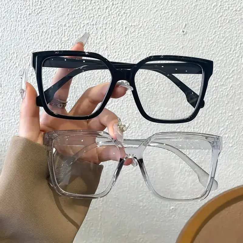 Aura Geometric Reading Glasses Unisex With Transparent Lenses Lightweight Plastic Frame For Daily Office Reading