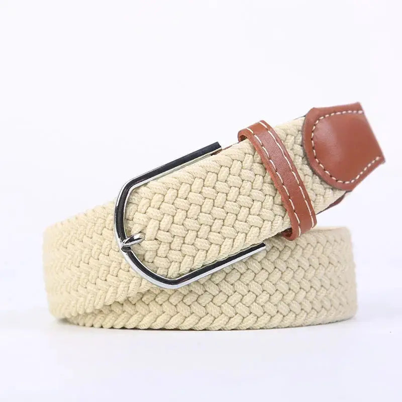 UrbanFlex Unisex Knitted Pin Buckle Belt Elastic Braided Canvas Stretch For Comfortable Jeans Wear