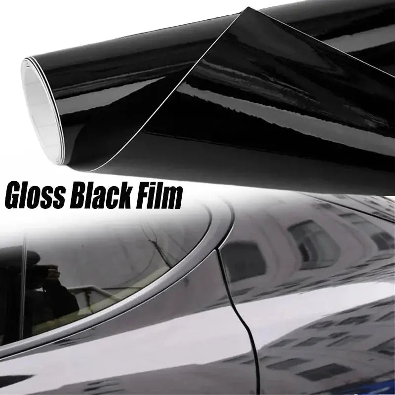Gloss Black car vinyl wrap roll by Simples Market, self-adhesive 150×50cm