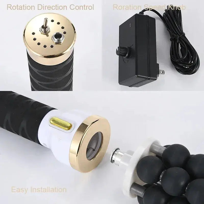 Bead massager 40W high-frequency by Simples Market with gold-toned head, black grip, and bead roller head; 3-piece set.