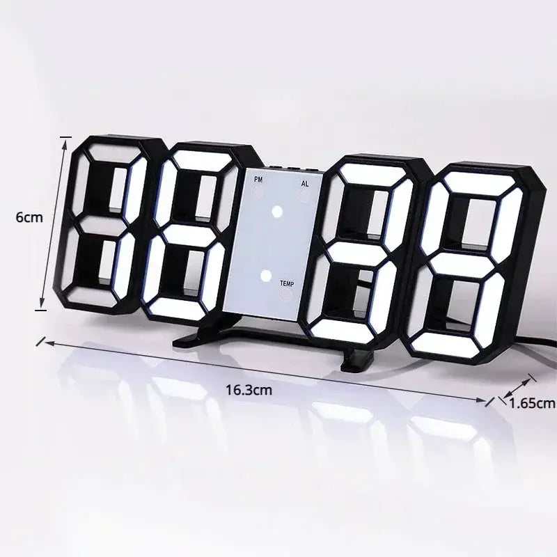 3D LED Digital Clock Wall Decoration With Night Mode For Bedroom Adjustable Electronic Room Decor Aesthetics